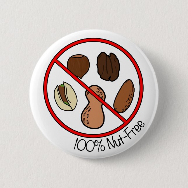 Badge Rond 5 Cm Écrou 100% libre (noix et arachides) (Devant)