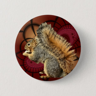 BADGE ROND 5 CM ÉCUREUIL