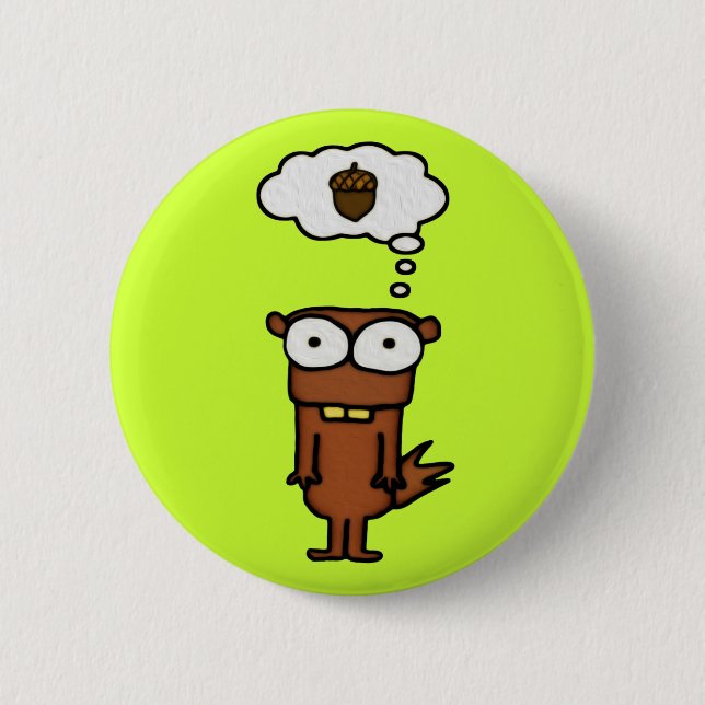 Badge Rond 5 Cm Écureuil de bande dessinée (Devant)