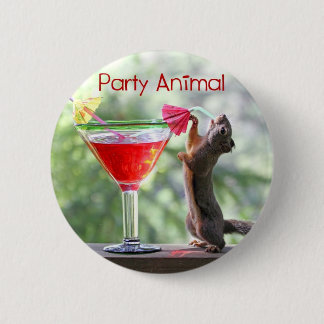 Badge Rond 5 Cm Écureuil de fêtard