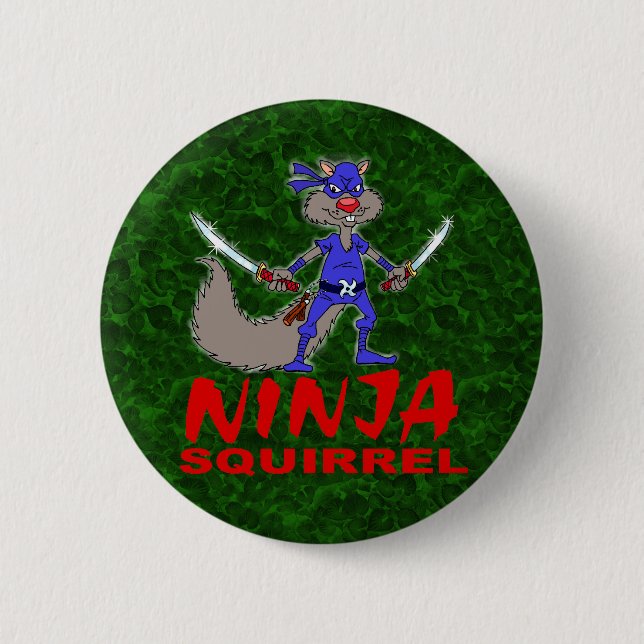 Badge Rond 5 Cm Écureuil de Ninja (Devant)