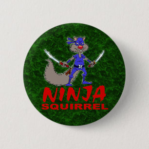 Badge Rond 5 Cm Écureuil de Ninja