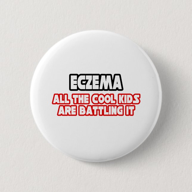 Badge Rond 5 Cm Eczema...Enfants Cool (Devant)