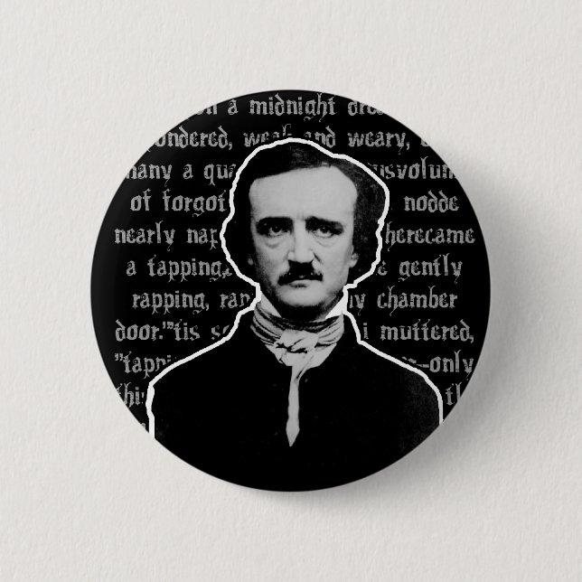 Badge Rond 5 Cm Edgar Allan Poe (Devant)