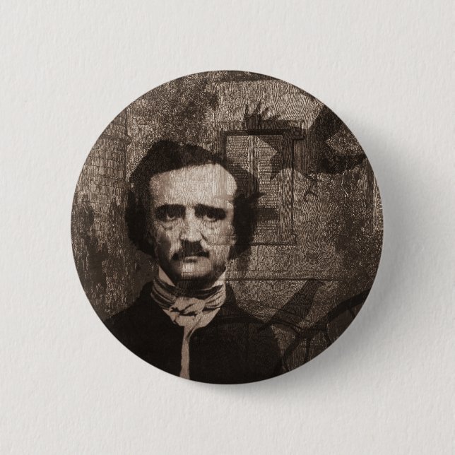 Badge Rond 5 Cm Edgar Allan Poe (Devant)