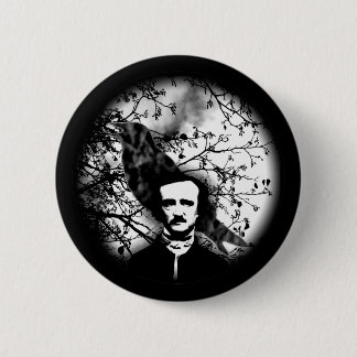 Badge Rond 5 Cm Edgar Allan Poe 'le Raven