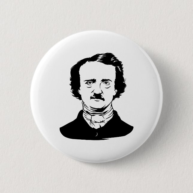 Badge Rond 5 Cm Edgar Allen Poe Raven (Devant)