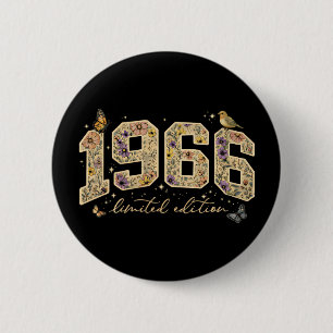 Badge Rond 5 Cm Édition limitée 60e anniversaire Floral 1966