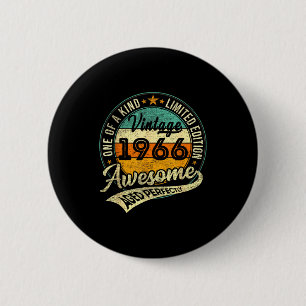 Badge Rond 5 Cm Édition limitée Vintage 1966 60 ans 60e anniversai