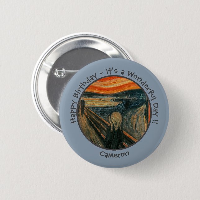 Badge Rond 5 Cm Edvard Munch La Collection Scream Party Items (Devant & derrière)