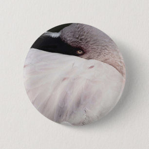 Badge Rond 5 Cm Effet de dessin de portrait de flamant rose Art