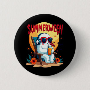 Badge Rond 5 Cm Éffrayant été Ghoul, heureux été