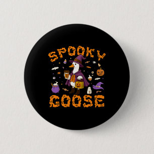 Badge Rond 5 Cm Éffrayant Goose Funny Café Halloween sorcière femm