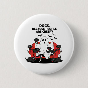 Badge Rond 5 Cm Éffrayant Halloween Chien Fantôme Éffrayant