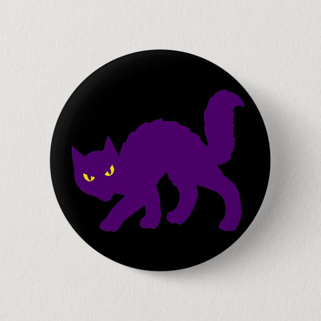 Badge Rond 5 Cm Éffrayant Halloween Kitty Chat mal effrayant (Devant)