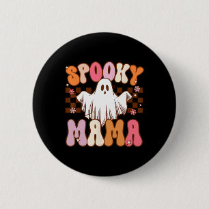 Badge Rond 5 Cm Éffrayant Mama Halloween Maman Ghost Costume Retro