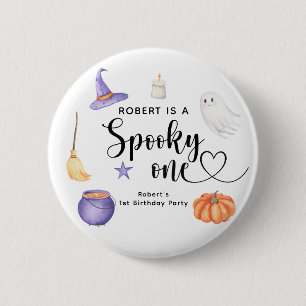 Badge Rond 5 Cm Éffrayant Un Halloween Premier anniversaire