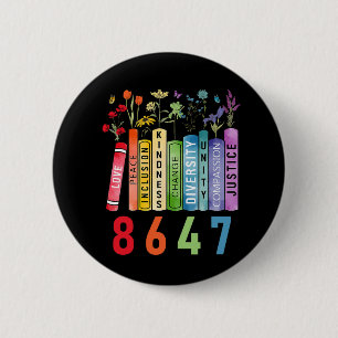 Badge Rond 5 Cm Egalité des droits Livre Flower Anti Trump Feminis