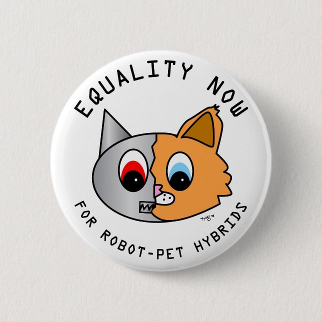 Badge Rond 5 Cm Égalité maintenant pour des hybrides de (Devant)