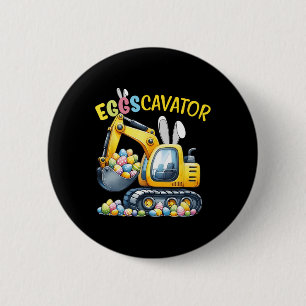 Badge Rond 5 Cm Eggscavator Chasse aux Oeufs de Pâques Camions de
