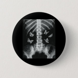 Badge Rond 5 Cm Egirl Skeleton Xray Butterfly Harajuku y2k Dark Ed