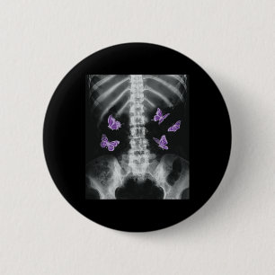 Badge Rond 5 Cm Egirl Xray Squelette rose Papillon Harajuku Y2k Da