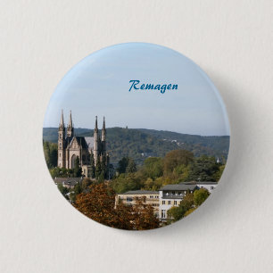 Badge Rond 5 Cm église Apollinaris à Remagen, Allemagne