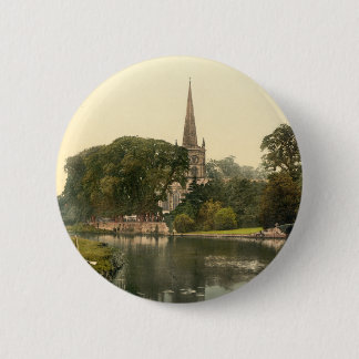 Badge Rond 5 Cm Église Trinity I, Stratford-sur-Avon, Angleterre
