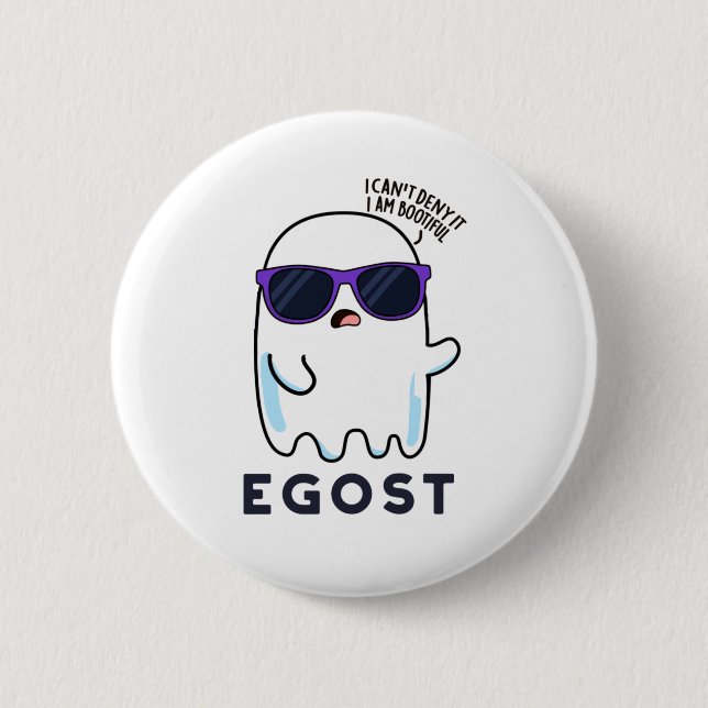 Badge Rond 5 Cm Egost Funny Halloween Ego Ghost Pun (Devant)