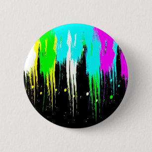 Badge Rond 5 Cm Égouttement vintage de peinture des années 1980 