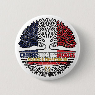 Badge Rond 5 Cm Égypte Drapeau des racines d'arbres français égypt