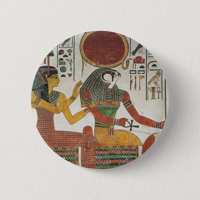 Badge Rond 5 Cm Egyptien antique Horus (Devant)
