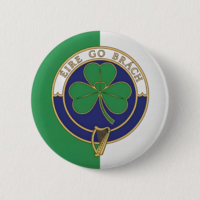 Badge Rond 5 Cm Éire go Brách - Irlande pour toujours (Devant)
