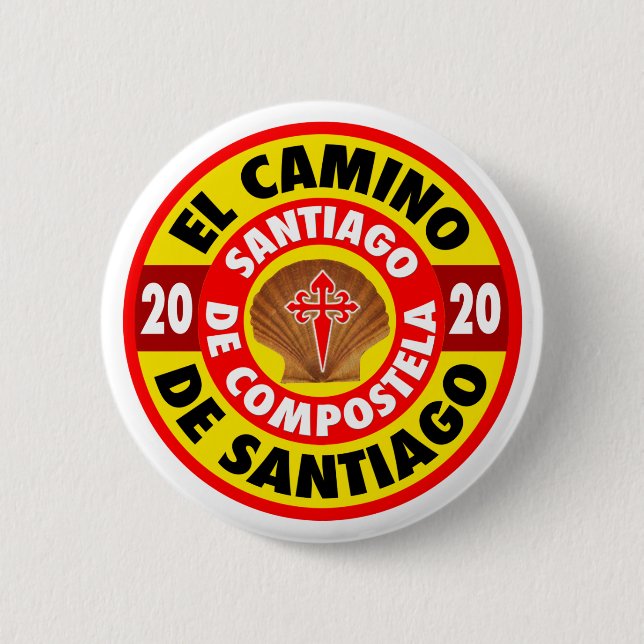 Badge Rond 5 Cm El Camino de Santiago 2020 (Devant)