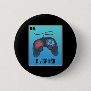 Badge Rond 5 Cm El Gamer Jeux Vidéo Drôle Mexicain Loterie Parodie
