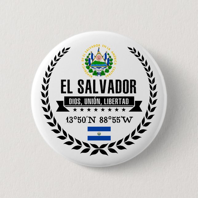 Badge Rond 5 Cm El Salvador (Devant)