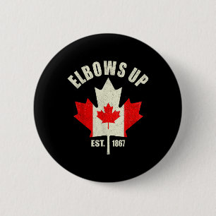 Badge Rond 5 Cm Elbows Up Canada Est 1867 Fier Ca Fort Canadien
