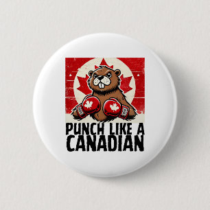 Badge Rond 5 Cm Elbows Up Canada Tarifs Contre-Canadiens B