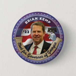 Badge Rond 5 Cm Elect Brian Kemp pour gouverneur de Géorgie - 2022