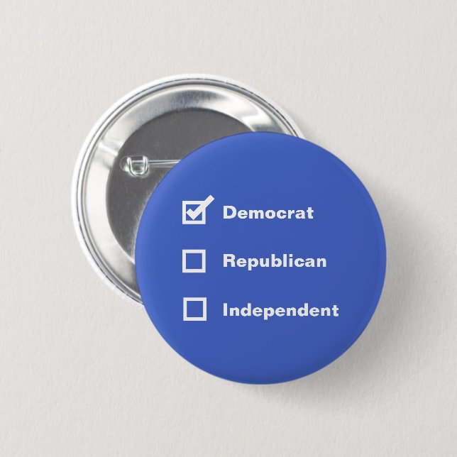 Badge Rond 5 Cm Électeur Démocrate Républicain Indépendant Case à  (Devant & derrière)