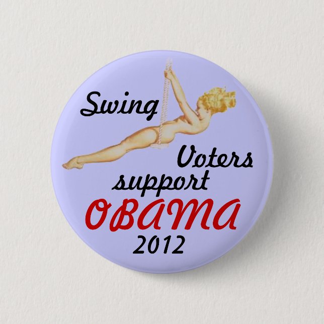 Badge Rond 5 Cm Électeur d'oscillation pour Obama 2012 (Devant)