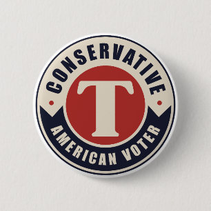 Badge Rond 5 Cm Électeurs conservateurs américains