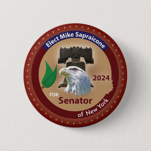 Badge Rond 5 Cm Électez Mike Sapraicone au nom du sénateur de New 
