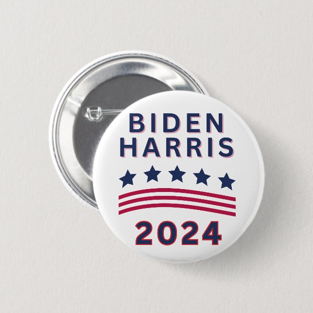 Badge Rond 5 Cm Élection de Biden Harris 2024 (Devant & derrière)