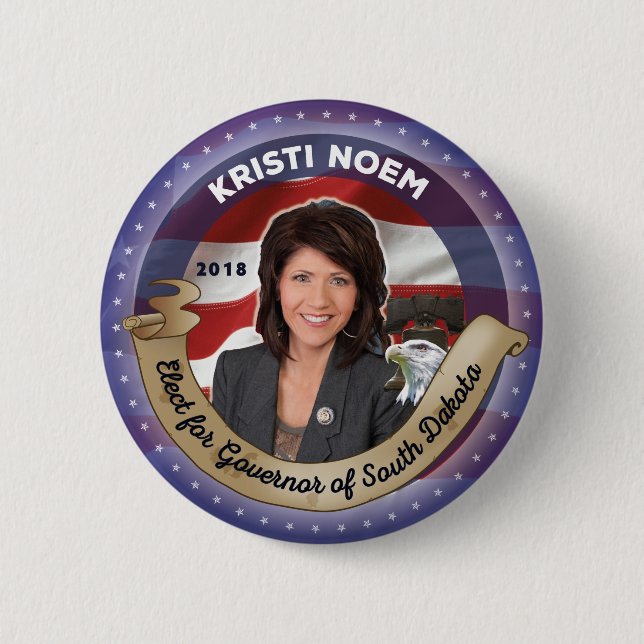 Badge Rond 5 Cm Élection de Kristi Noem pour gouverneur du Dakota  (Devant)