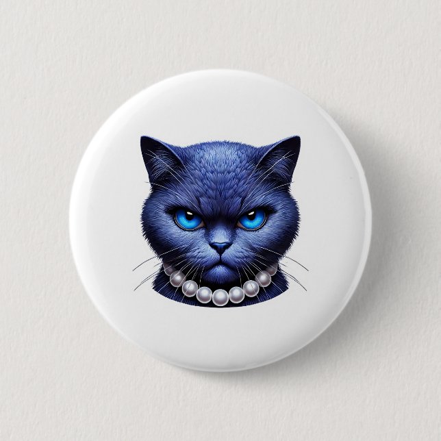 Badge Rond 5 Cm Élection de la dame du chat fou 2024 (Devant)