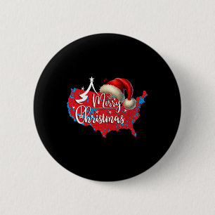 Badge Rond 5 Cm Élection Trump 2024 Carte électorale rouge Joyeux