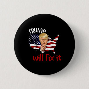 Badge Rond 5 Cm Élection Trump 2025 Réparera Ça Design