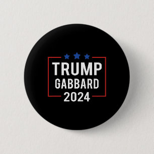 Badge Rond 5 Cm Élection Trump Vp Gabbard 2024