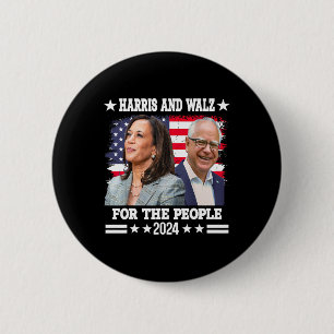 Badge Rond 5 Cm Élection Walz 2024 Kamala Harris Tim Waltz 